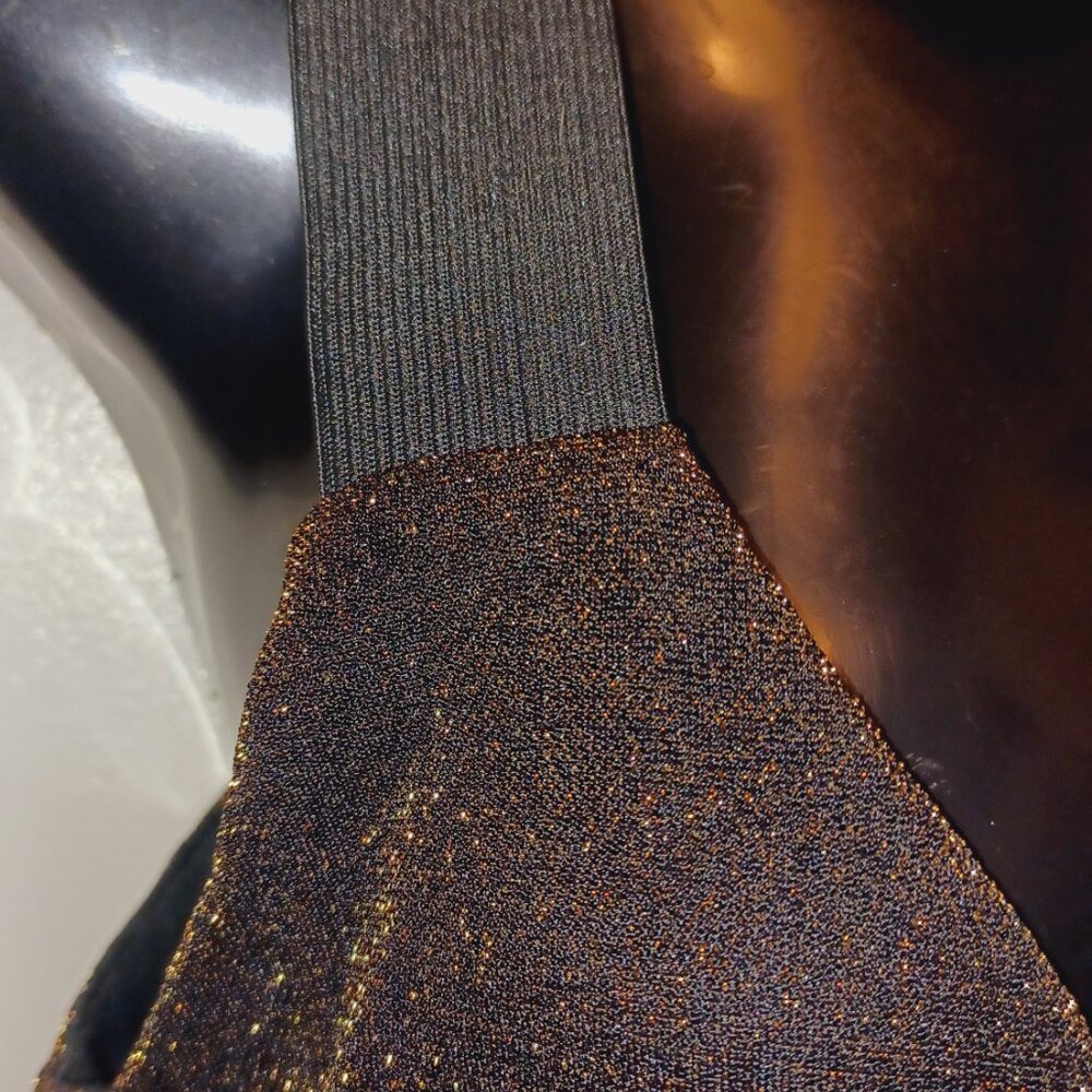 Sena, Size S, Elegant Black and Gold Glitter Dress - Picture 4 of 7